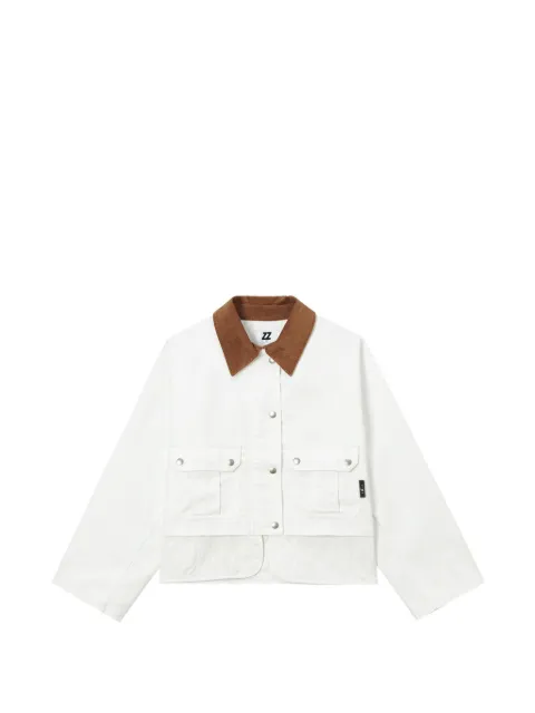 izzue corduroy-collar panelled jacket