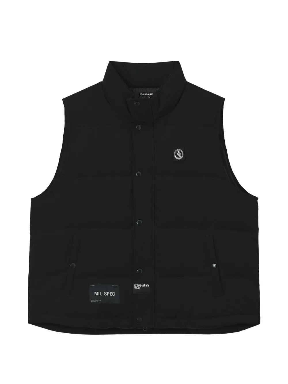 izzue padded logo-patch gilet - Nero