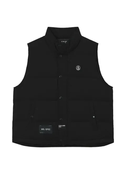 izzue padded logo-patch gilet