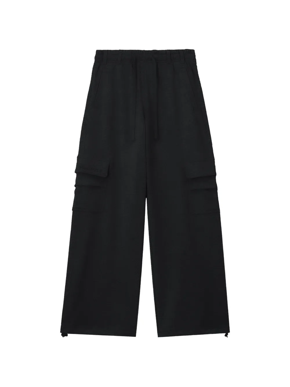 izzue drawstring wide-leg cargo pants - Nero