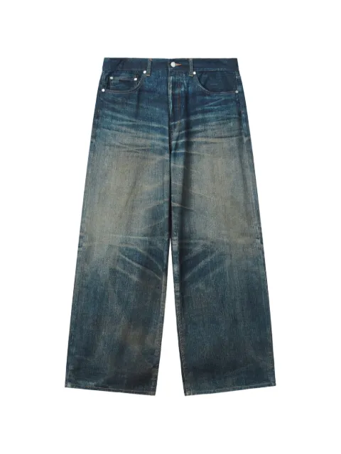izzue faded-effect whiskered jeans
