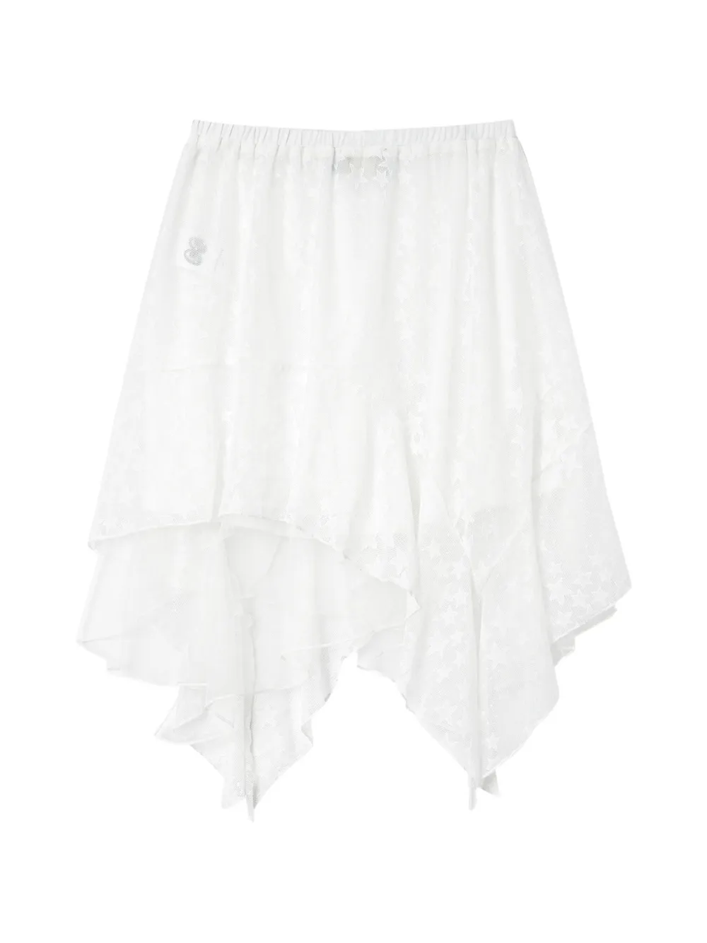 Mini Cream star-print handkerchief-hem skirt - Bianco