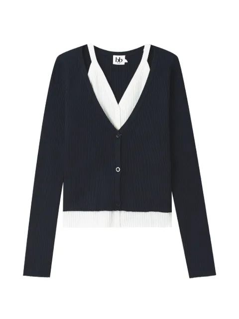 b+ab ribbed layered cardigan