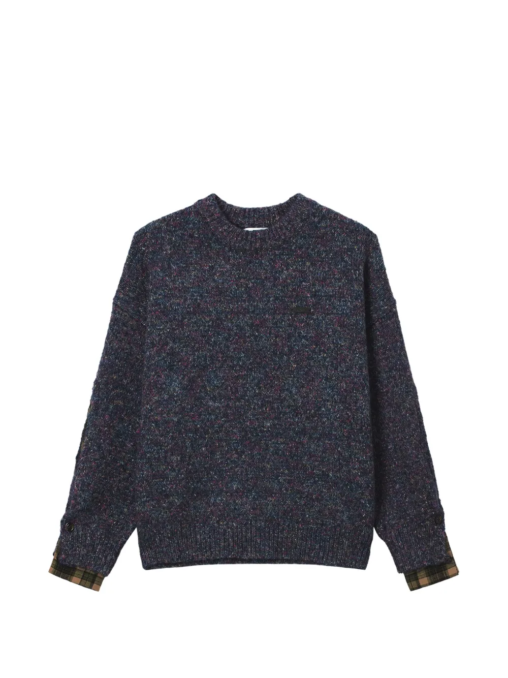 izzue check-trim layered-effect sweater