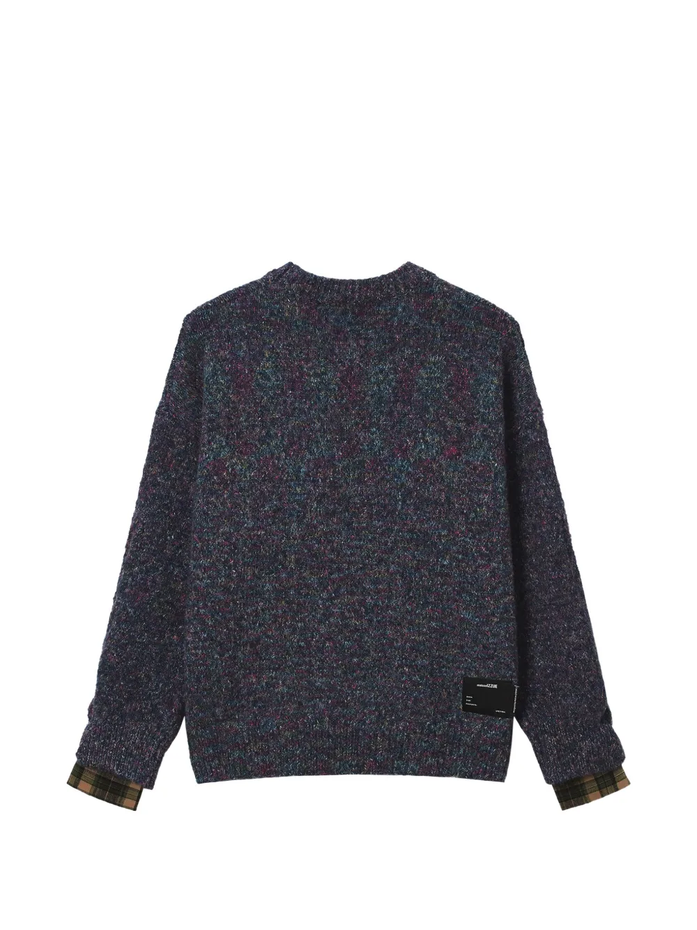 izzue Trui met geruite afwerking en gelaagd effect Blauw