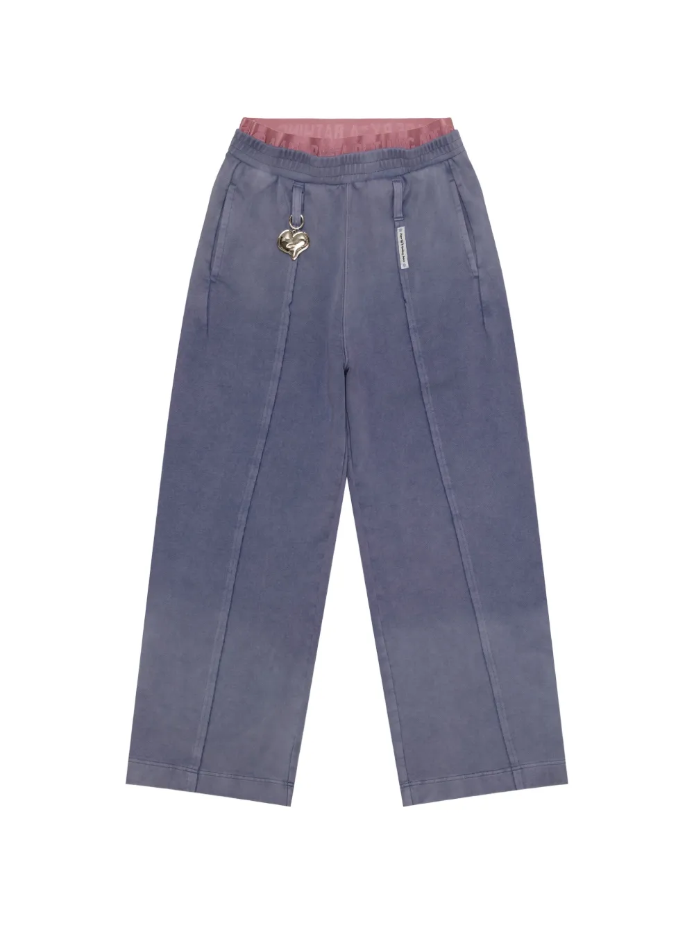 Aape By A Bathing Ape Logo-waistband Heart-charm Track Pants In Purple