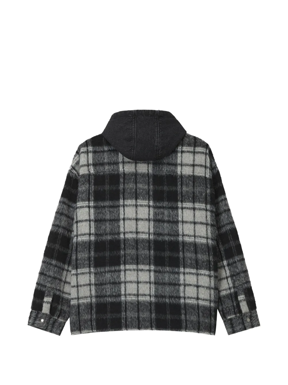 izzue plaid hooded jacket Grijs