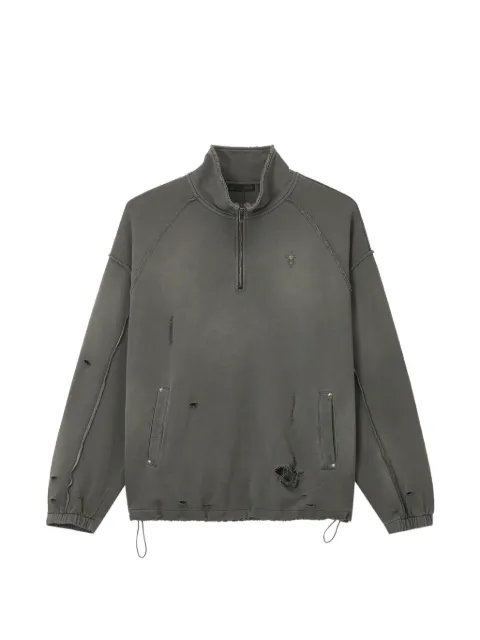 FIVE CM distressed quarter-zip sweater
