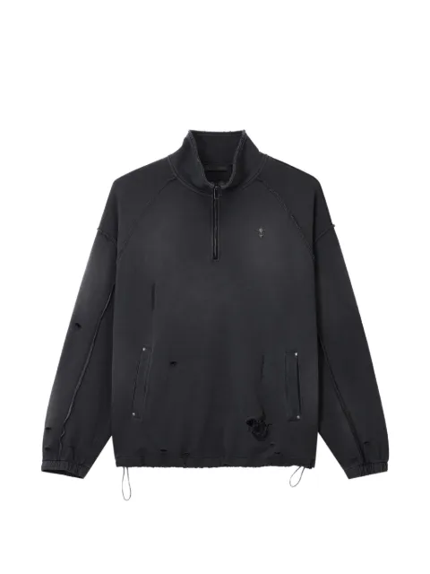 FIVE CM distressed quarter-zip sweater