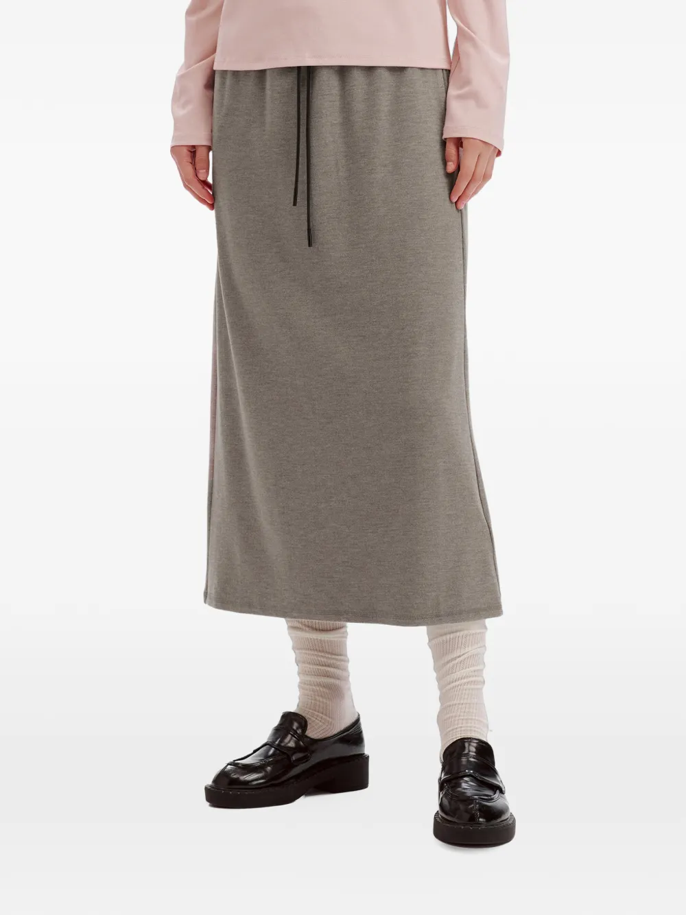 tout a coup Midi-rok met trekkoordtaille Grijs