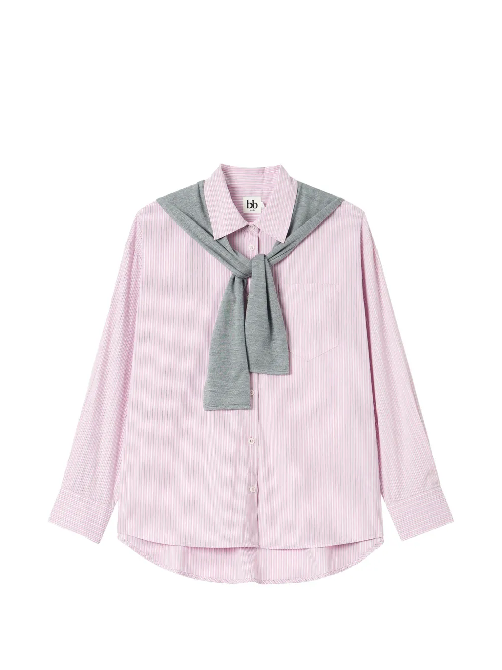 b+ab vertical-stripe shirt - Rosa