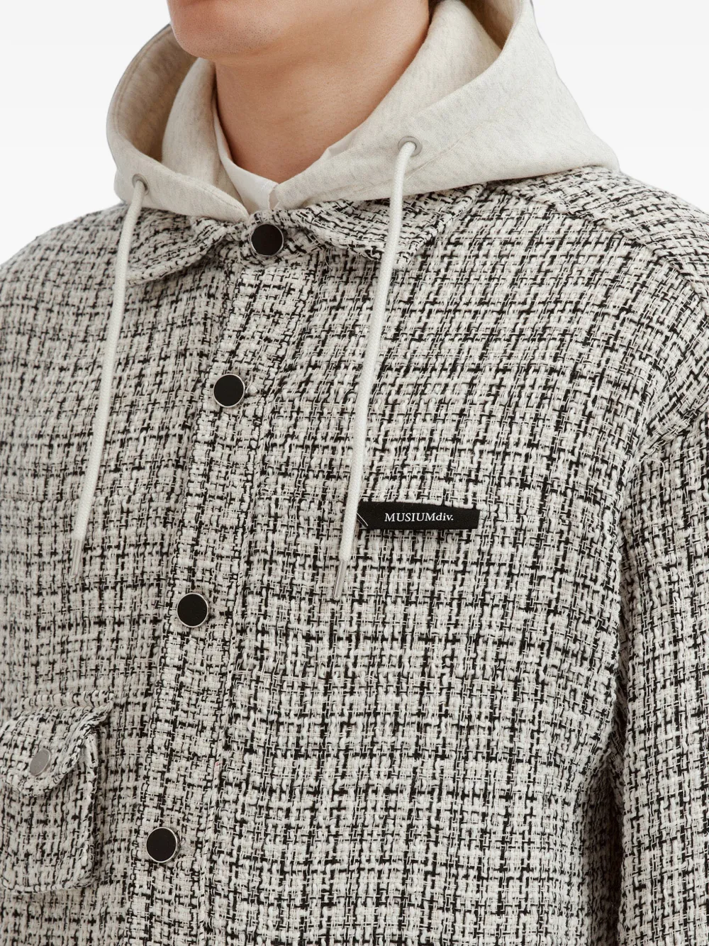 Musium Div. Jack met capuchon en tweed-effect Beige