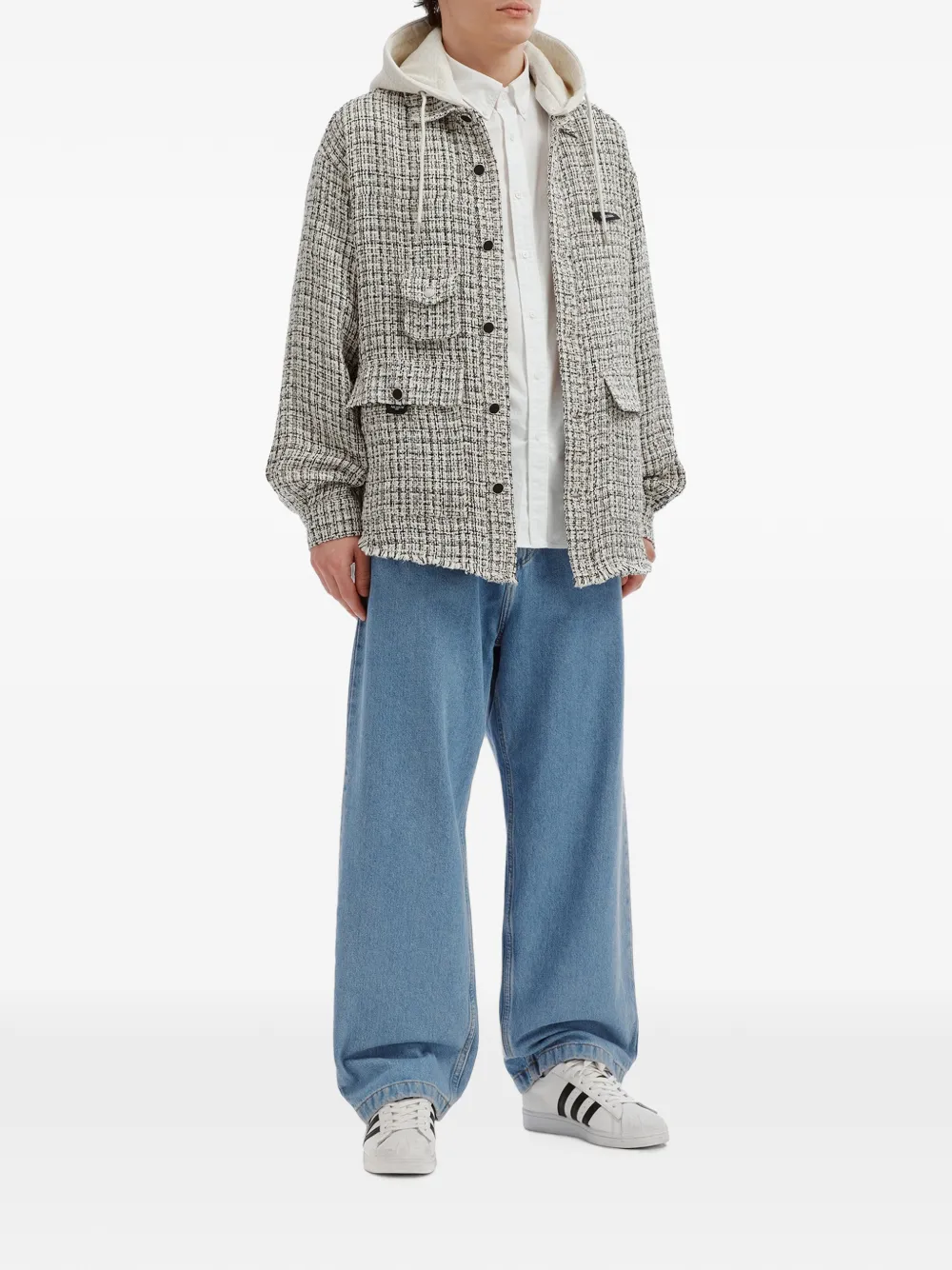 Musium Div. Jack met capuchon en tweed-effect Beige