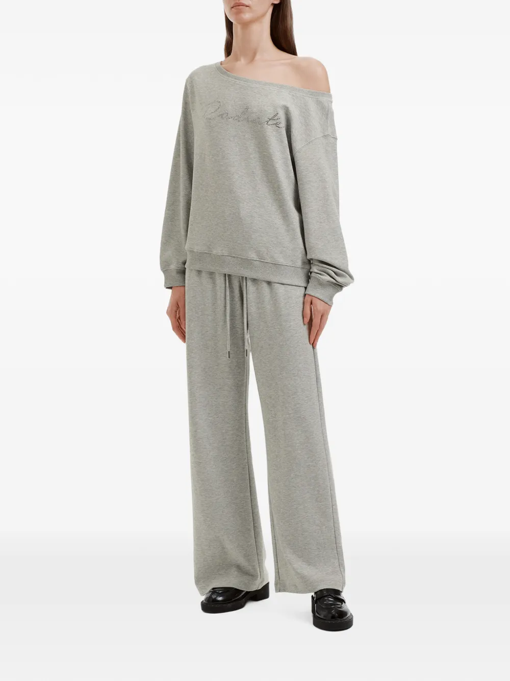 b+ab Off-shoulder trainingspak met verfraaiing Grijs