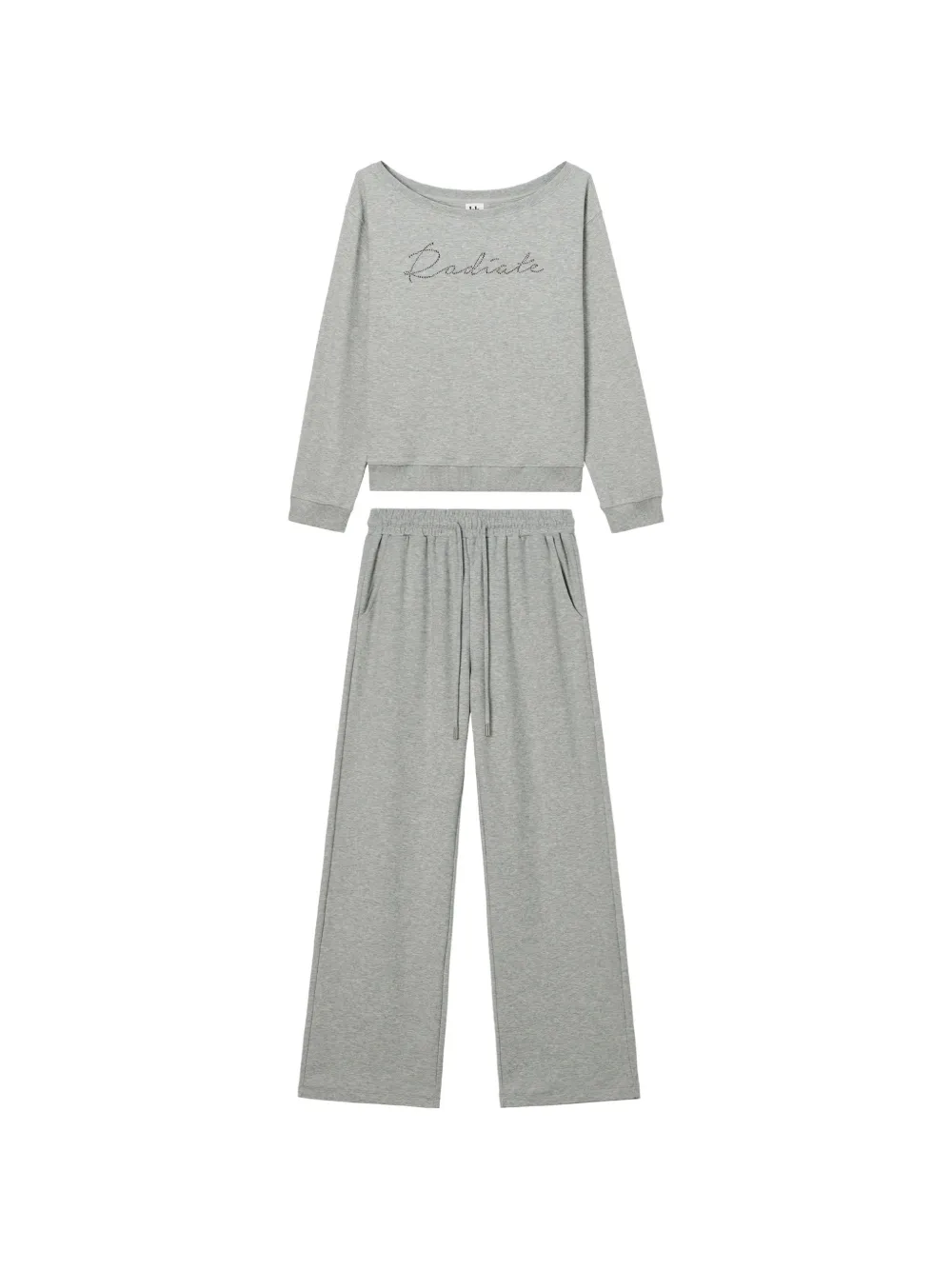 b+ab embellished off-shoulder tracksuit - Grigio