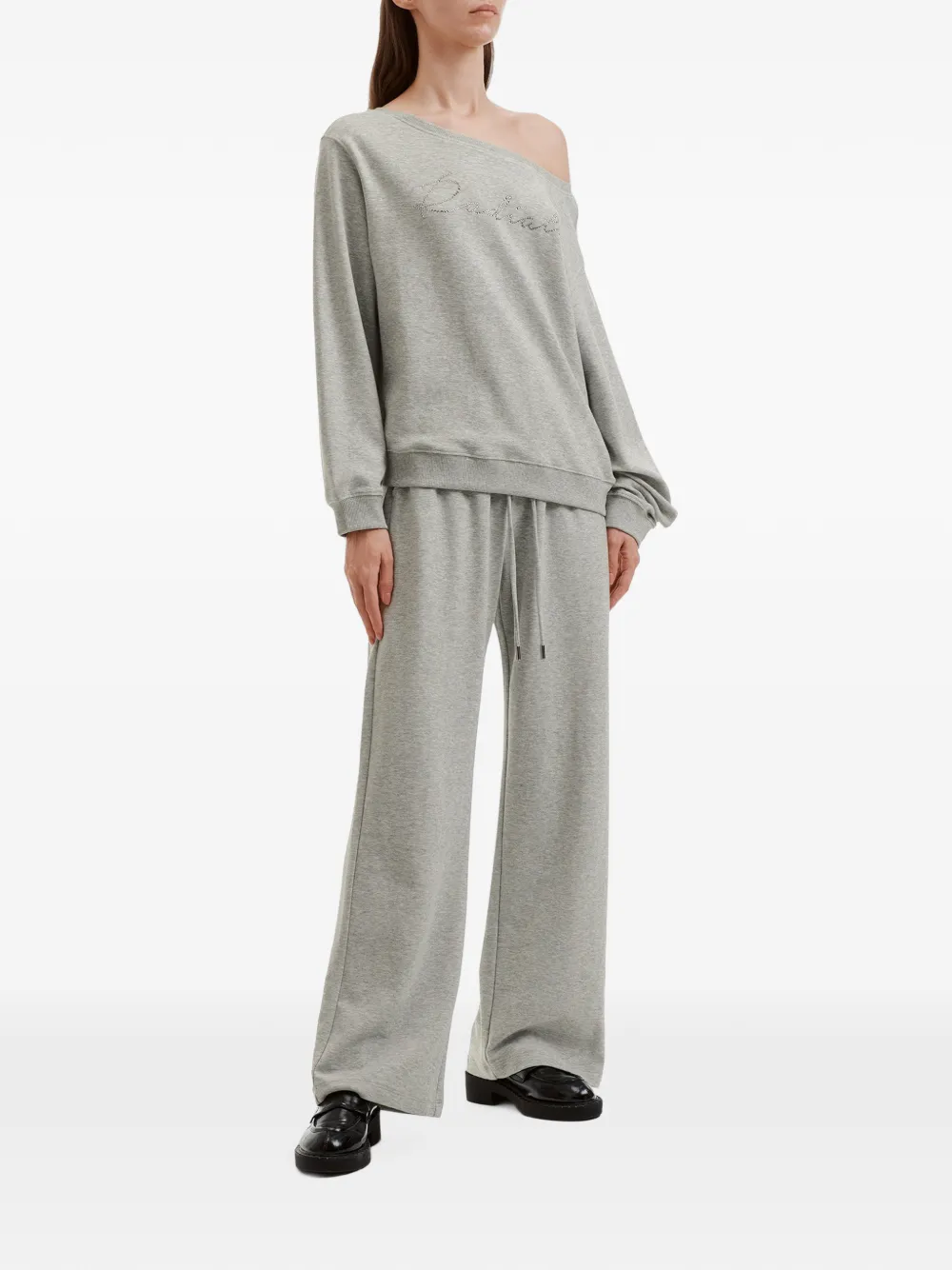 b+ab Off-shoulder trainingspak met verfraaiing Grijs