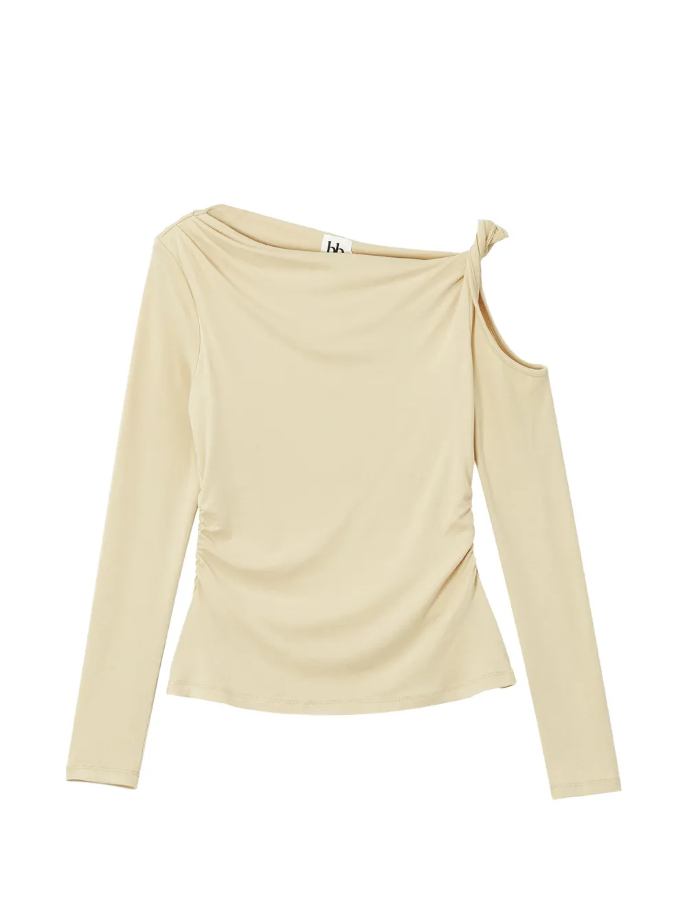 b+ab asymmetric-neck ruched top