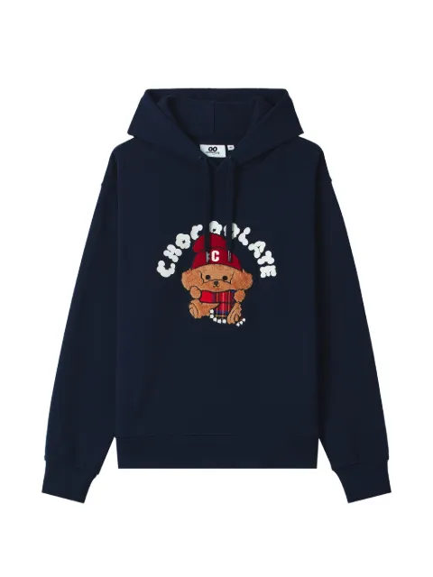CHOCOOLATE hoodie con parche de perro y cordones