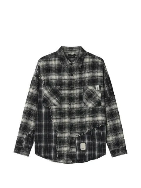FIVE CM check patchwork shirt