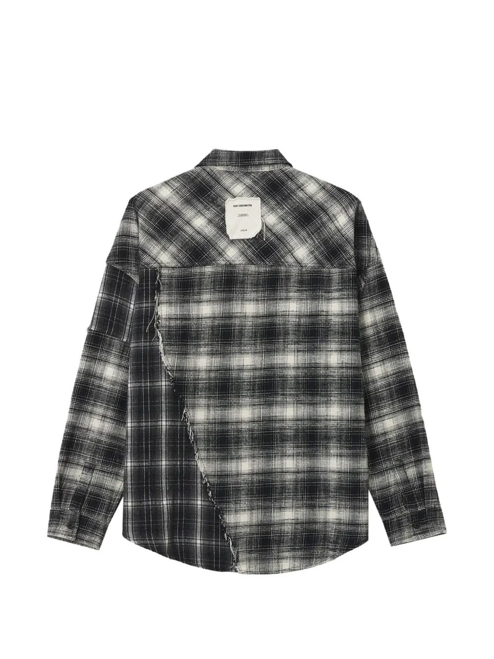 FIVE CM Geruit overhemd met patchwork Zwart