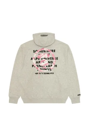 AAPE BY *A BATHING APE® patch-appliqué zip-up Hoodie | Grey | FARFETCH
