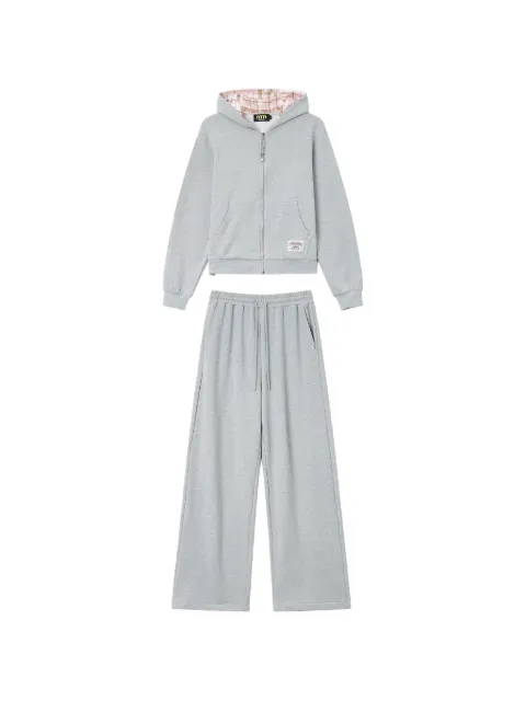Mini Cream charm-detail hoodie and track pants set