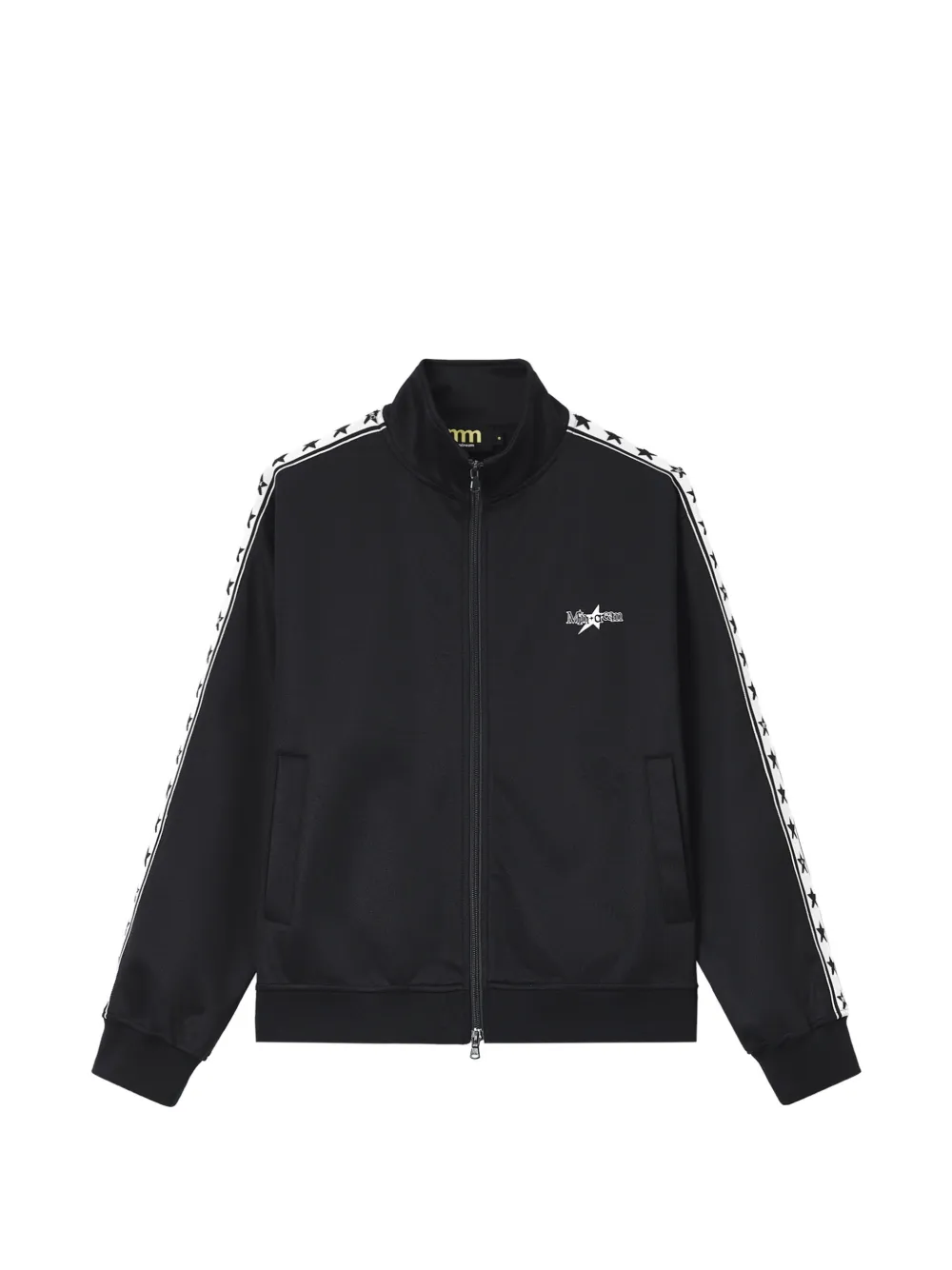 Mini Cream Star-print Track Jacket In Black