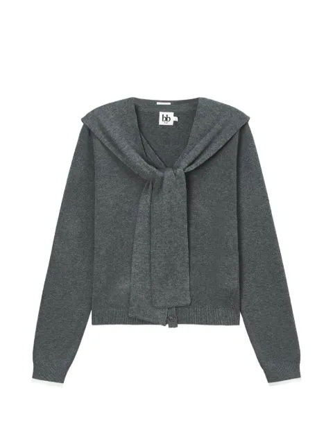 b+ab sailor-collar contrast-trim cardigan