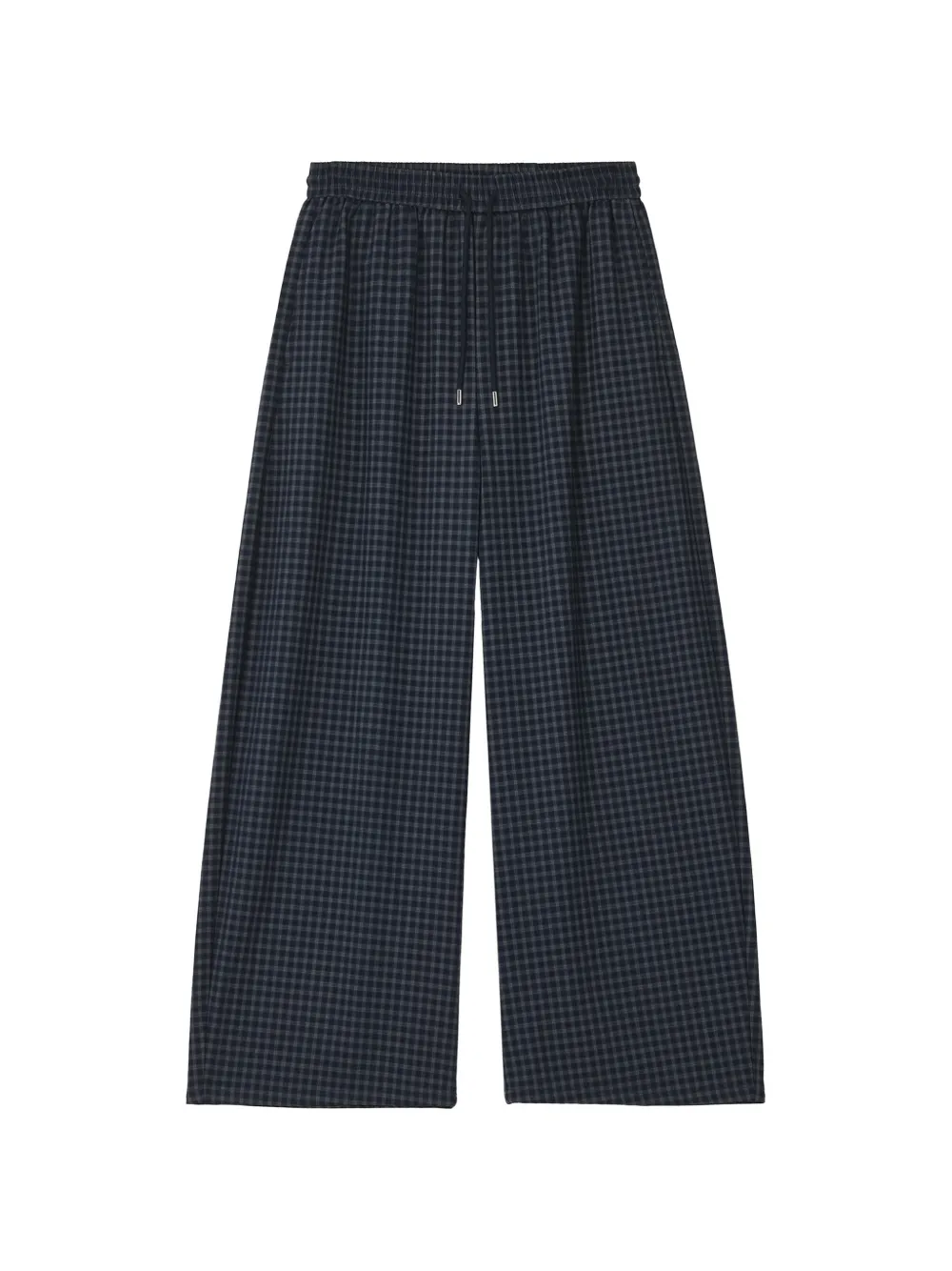 b+ab gingham-check drawstring trousers - Blu