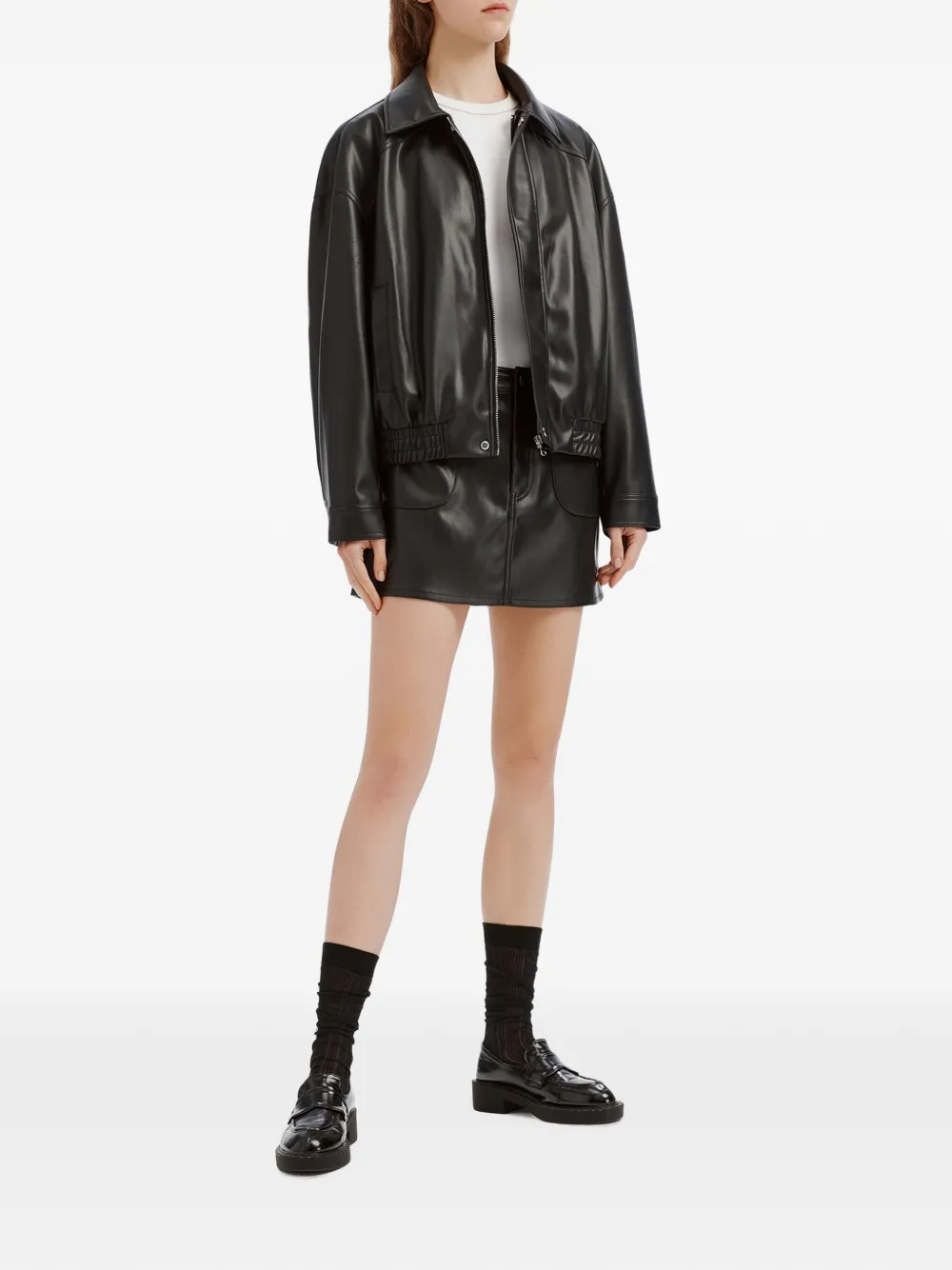 b+ab Mini-rok met A-lijn en zakdetail Zwart