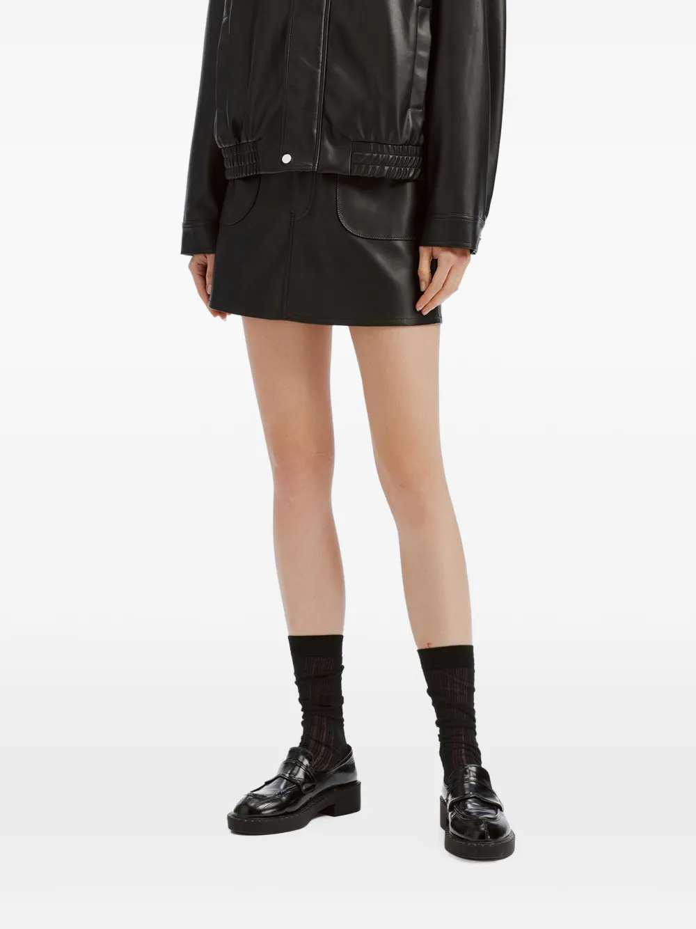 b+ab Mini-rok met A-lijn en zakdetail Zwart