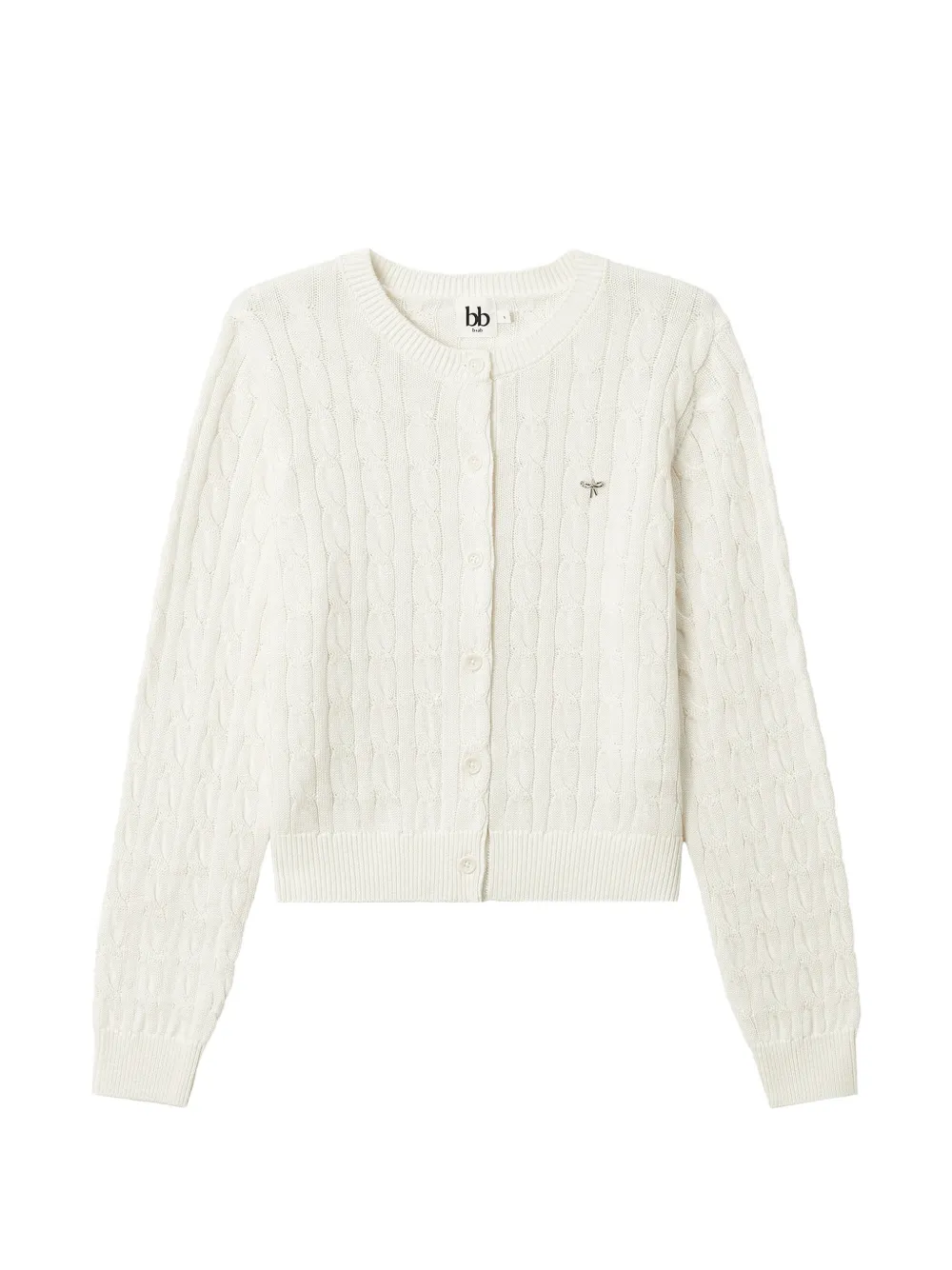 b+ab cable-knit bow-detail cardigan - Toni neutri