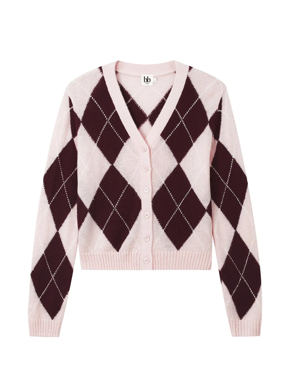 b+ab argyle-check cardigan - Rosa