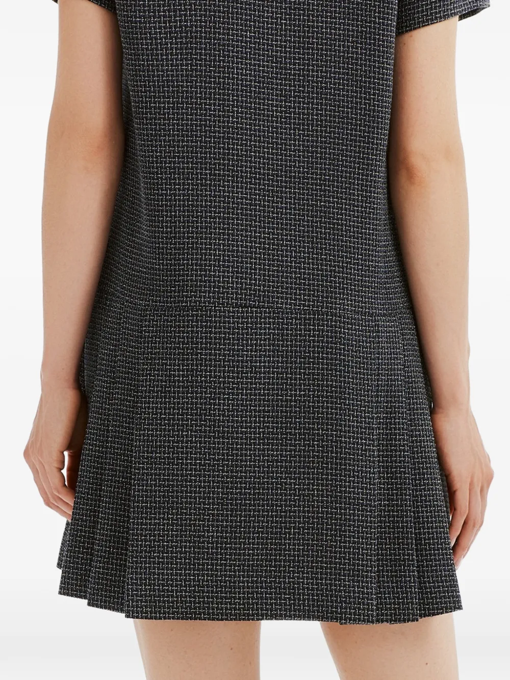 b+ab Mini-jurk met tweed-effect en plooien Blauw