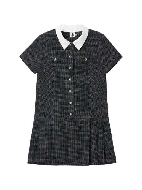 b+ab mini tweed-effect pleated dress