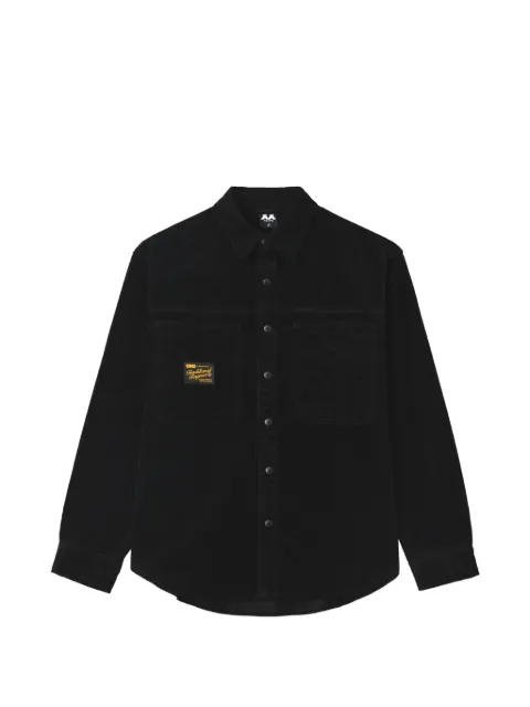 FINGERCROXX logo-patch corduroy shirt