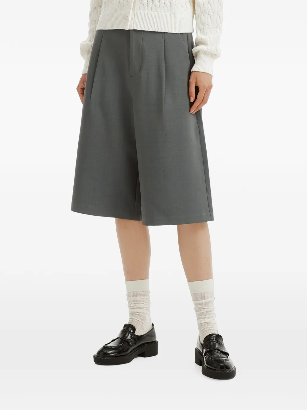 b+ab Shorts met wijde pijpen Grijs