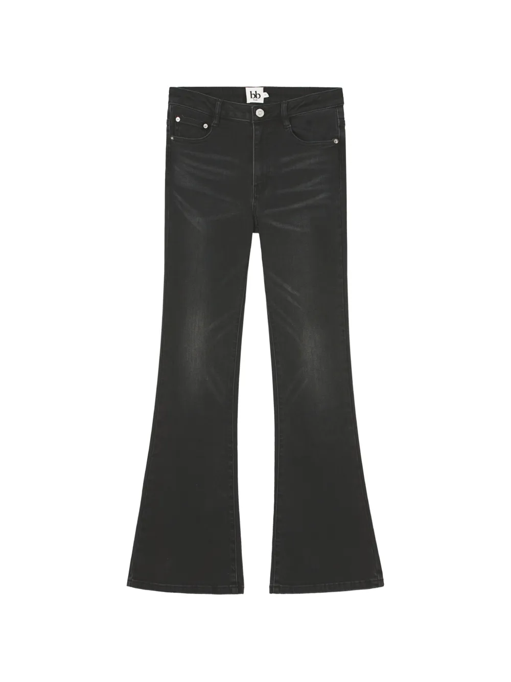 B+ab Faded Flared-leg Jeans In Black