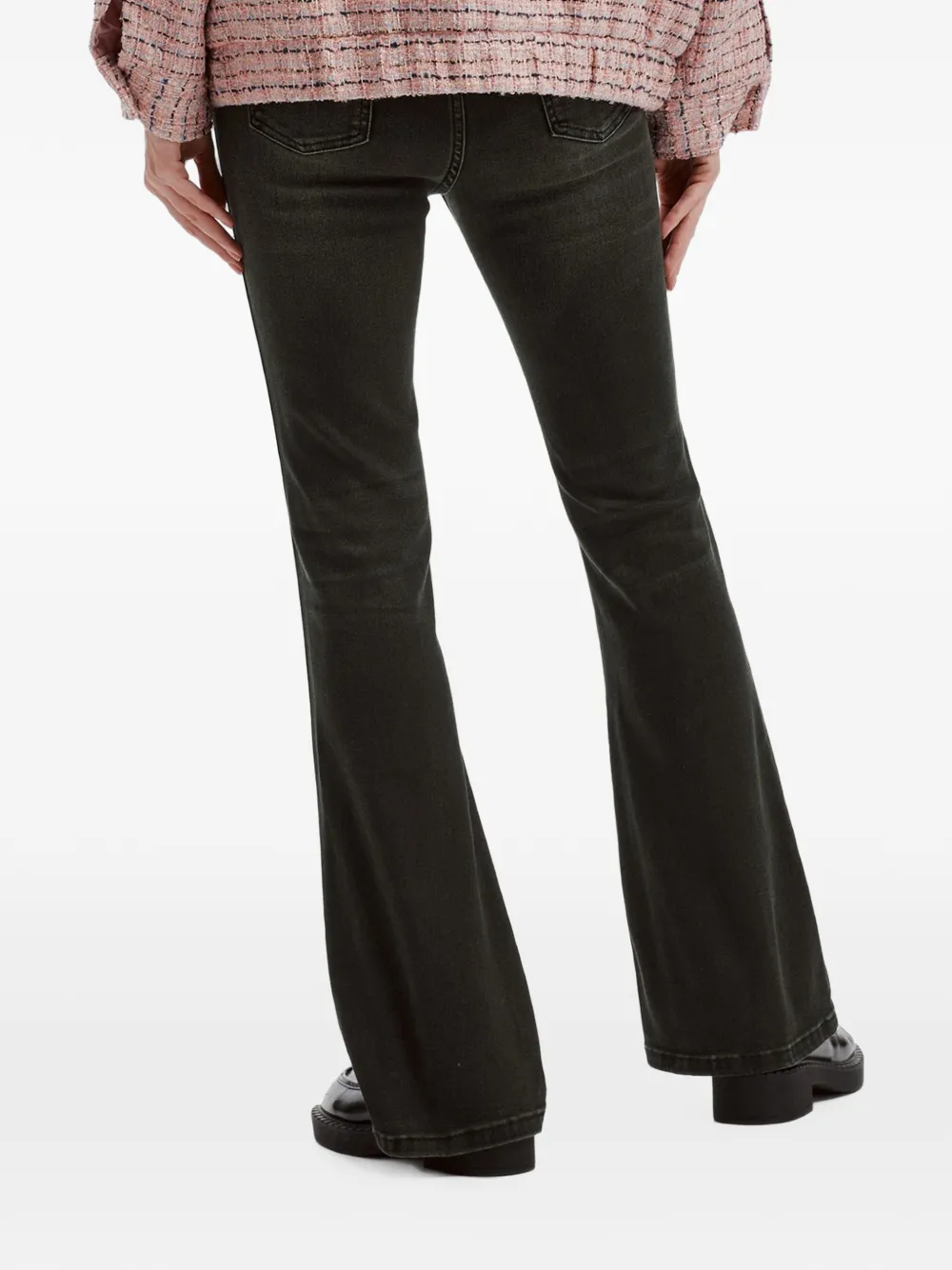 b+ab Flared jeans met vervaagd effect Zwart