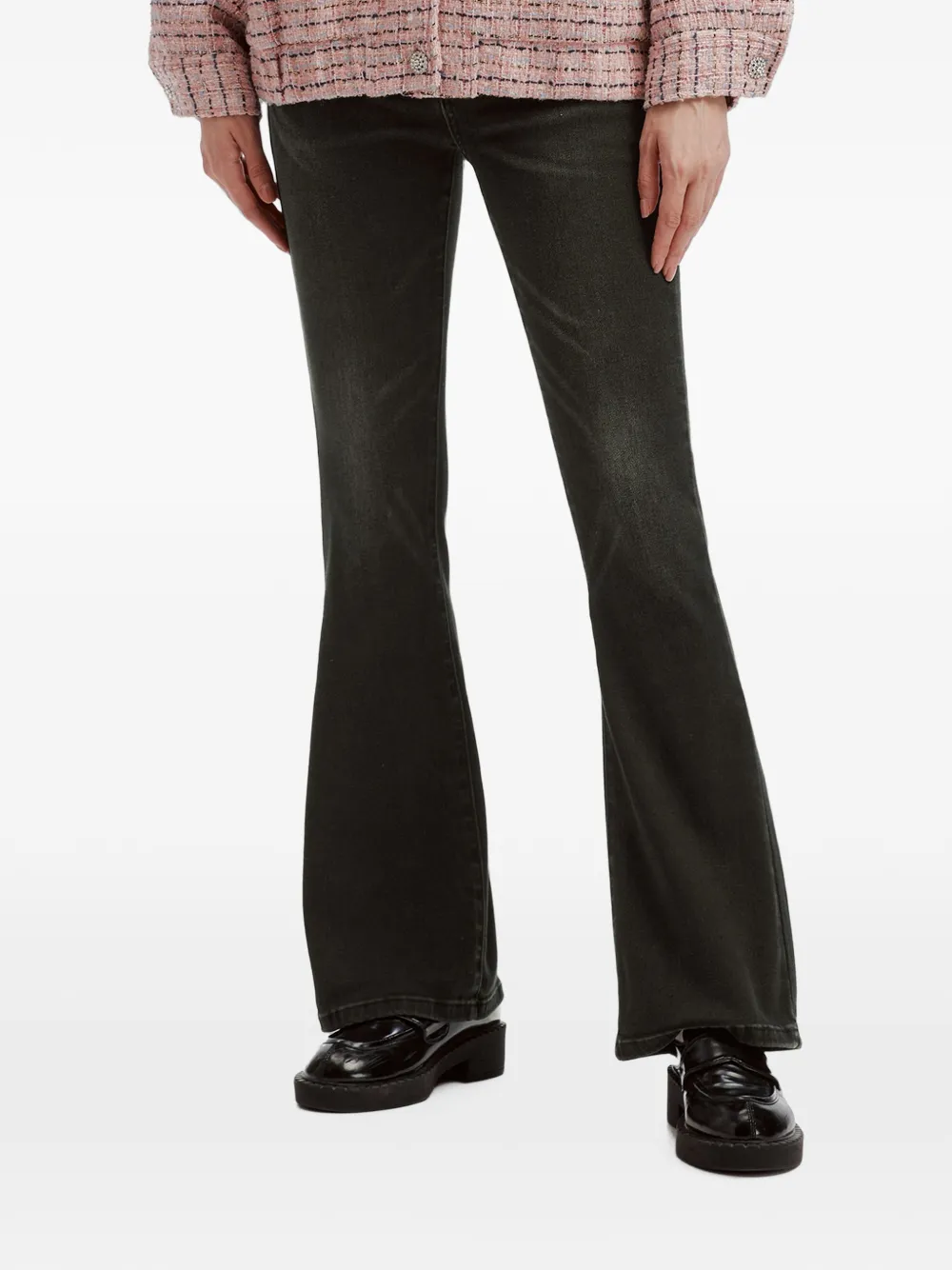 b+ab Flared jeans met vervaagd effect Zwart