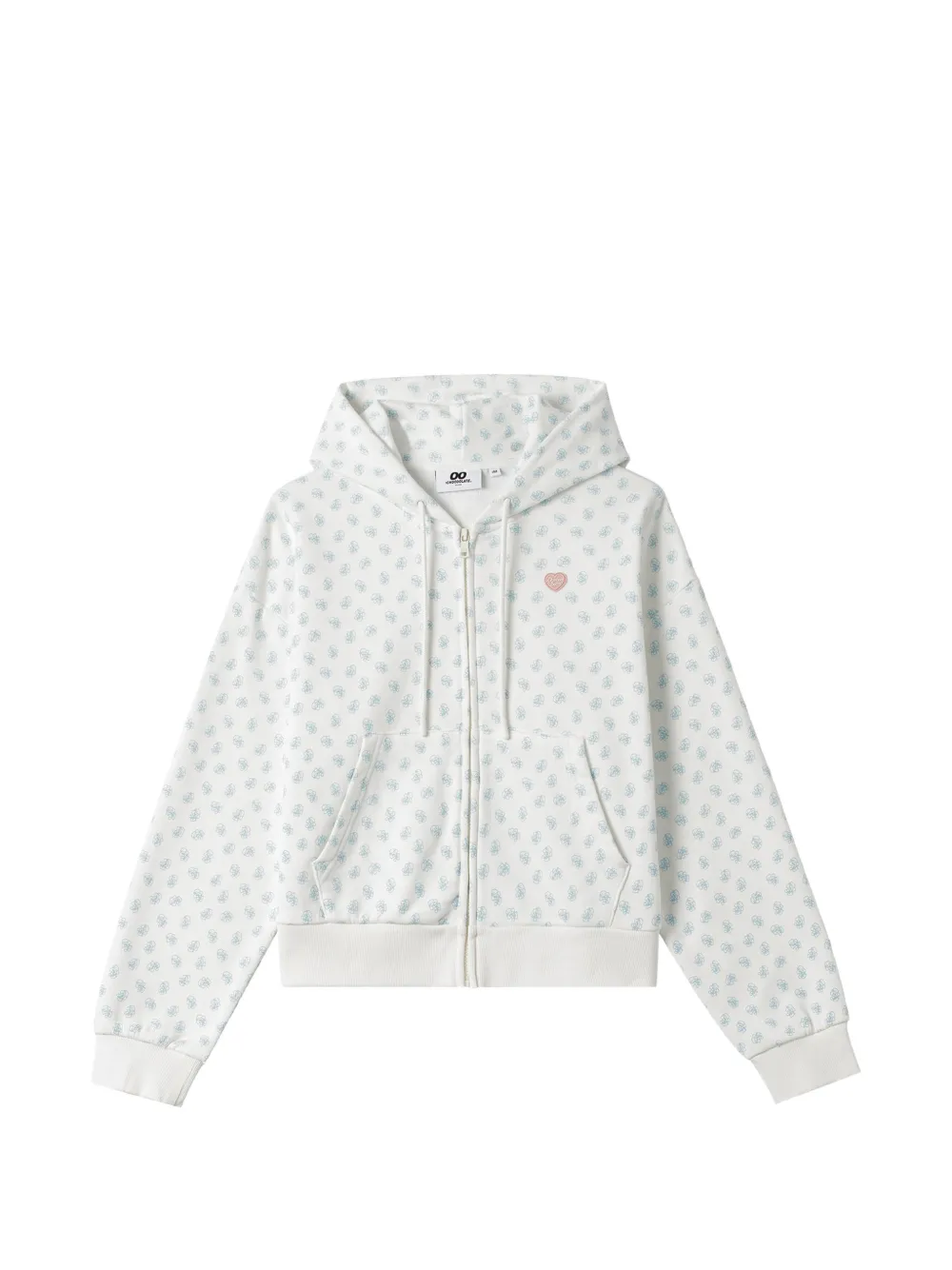 CHOCOOLATE logo-pattern zip-up hoodie