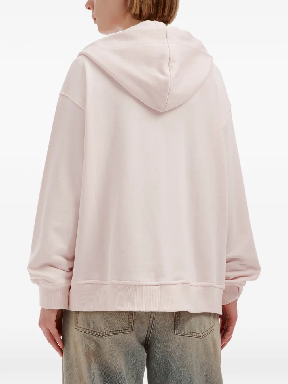 tout a coup Hoodie met rits en kanten afwerking Roze