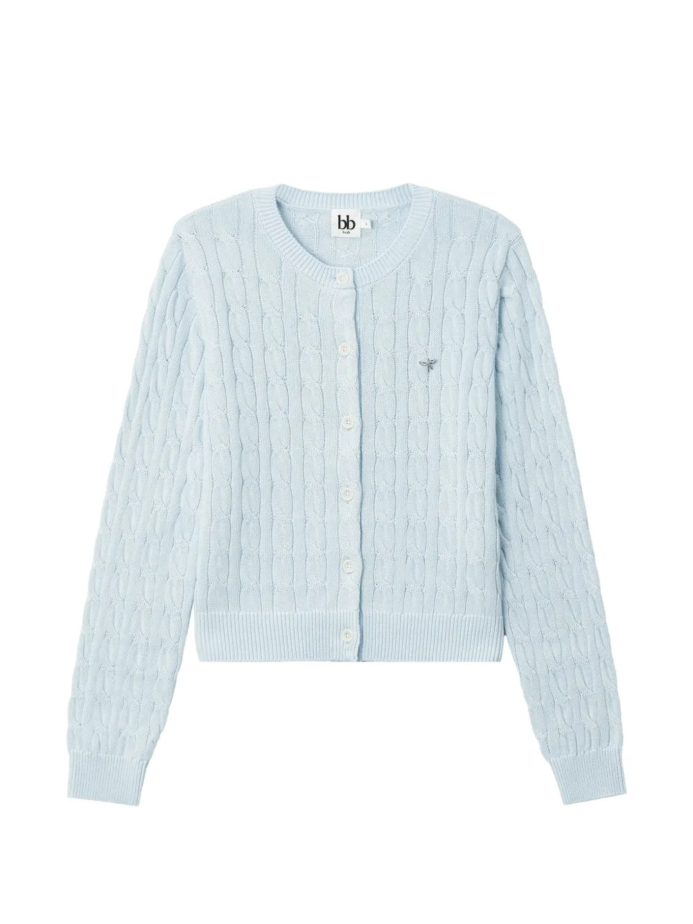 b+ab cable-knit bow-detail cardigan - Blu