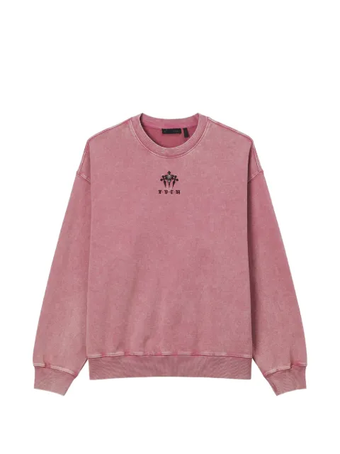 FIVE CM logo-print acid-wash sweatshirt