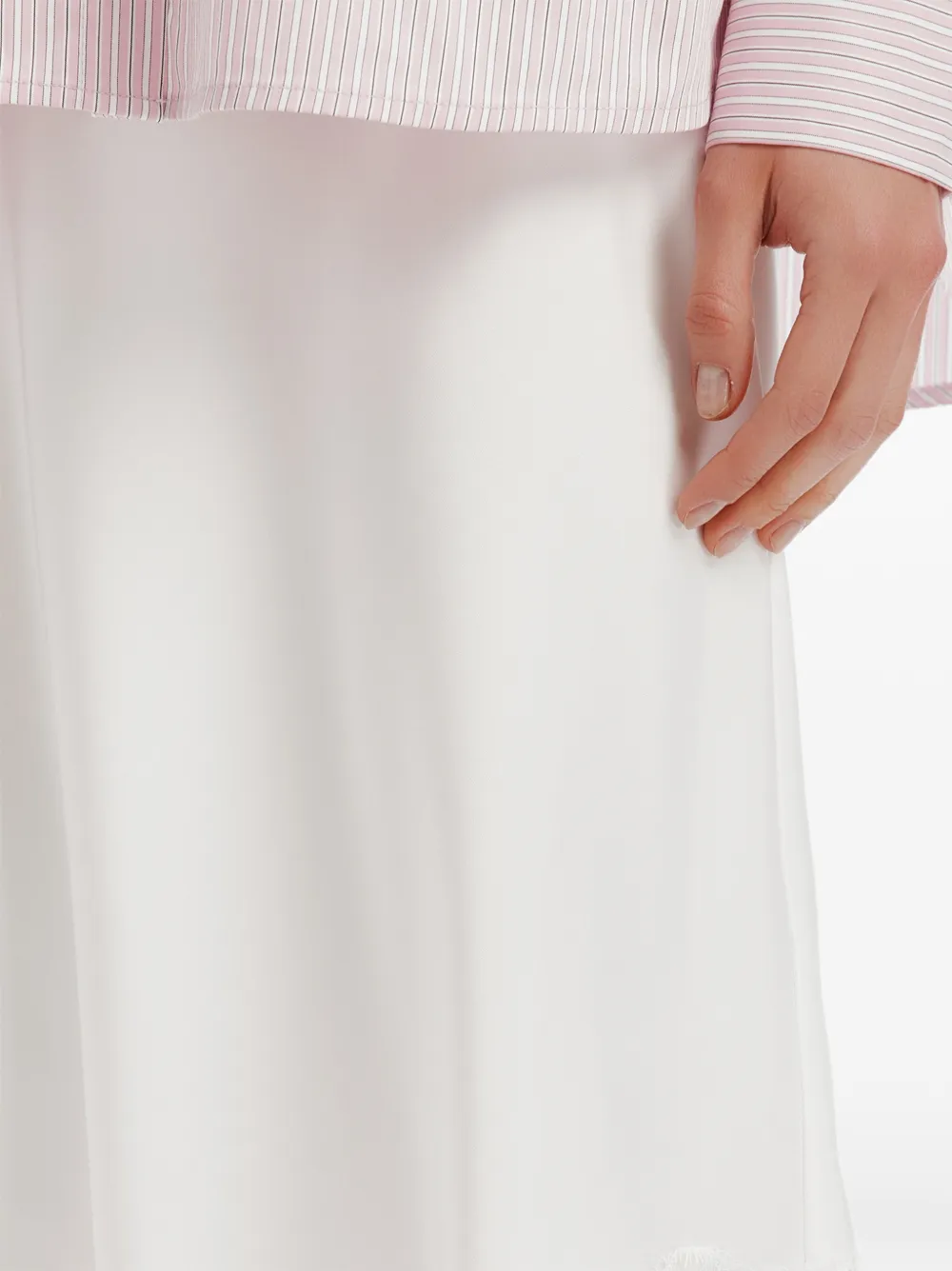 b+ab Midi-rok met afwerking van kant Wit