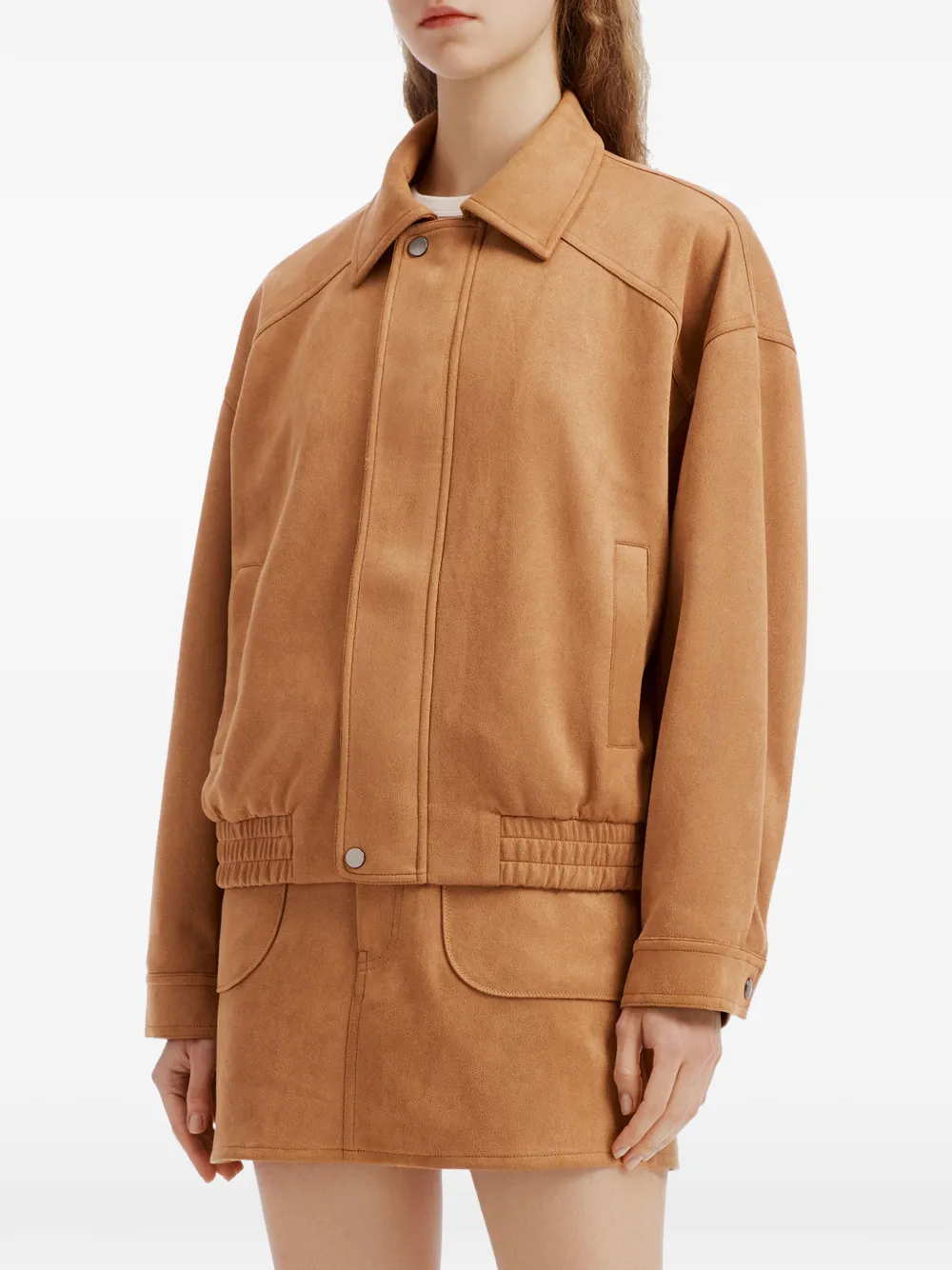 b+ab Shirtjack met elastische afwerking Beige