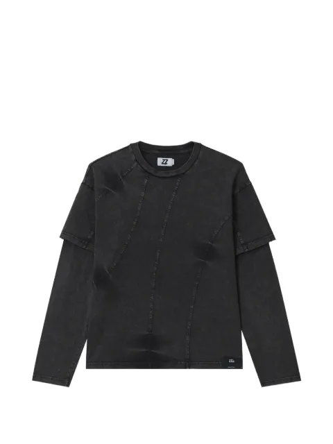 izzue layered acid-wash T-shirt