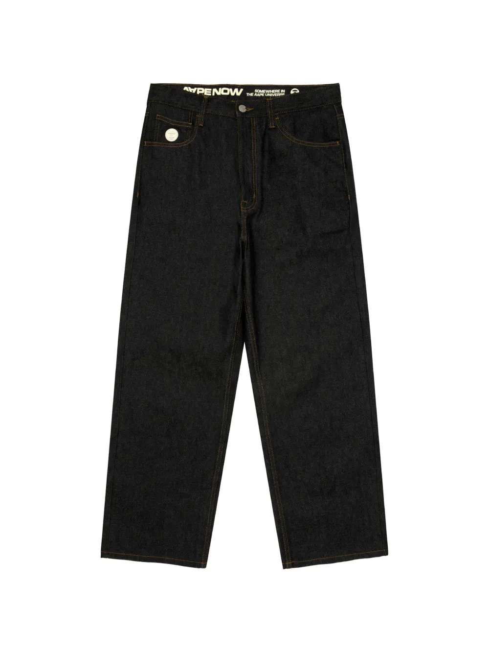 AAPE BY *A BATHING APE® logo-patch straight-leg jeans - Blu