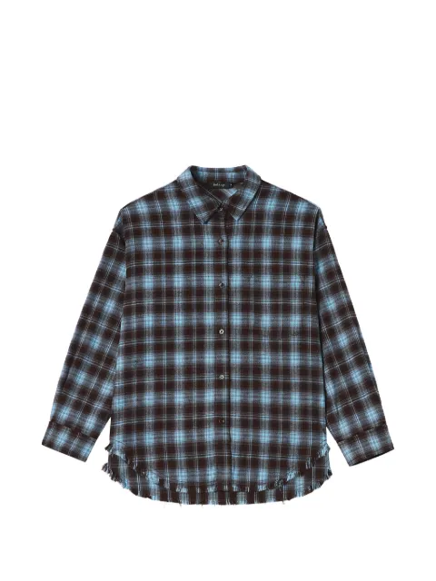tout a coup plaid frayed-edge shirt
