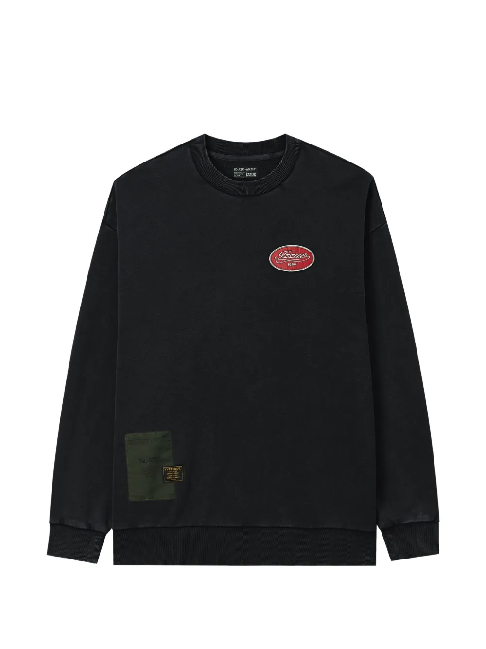 izzue logo-patch graphic-print sweatshirt - Nero